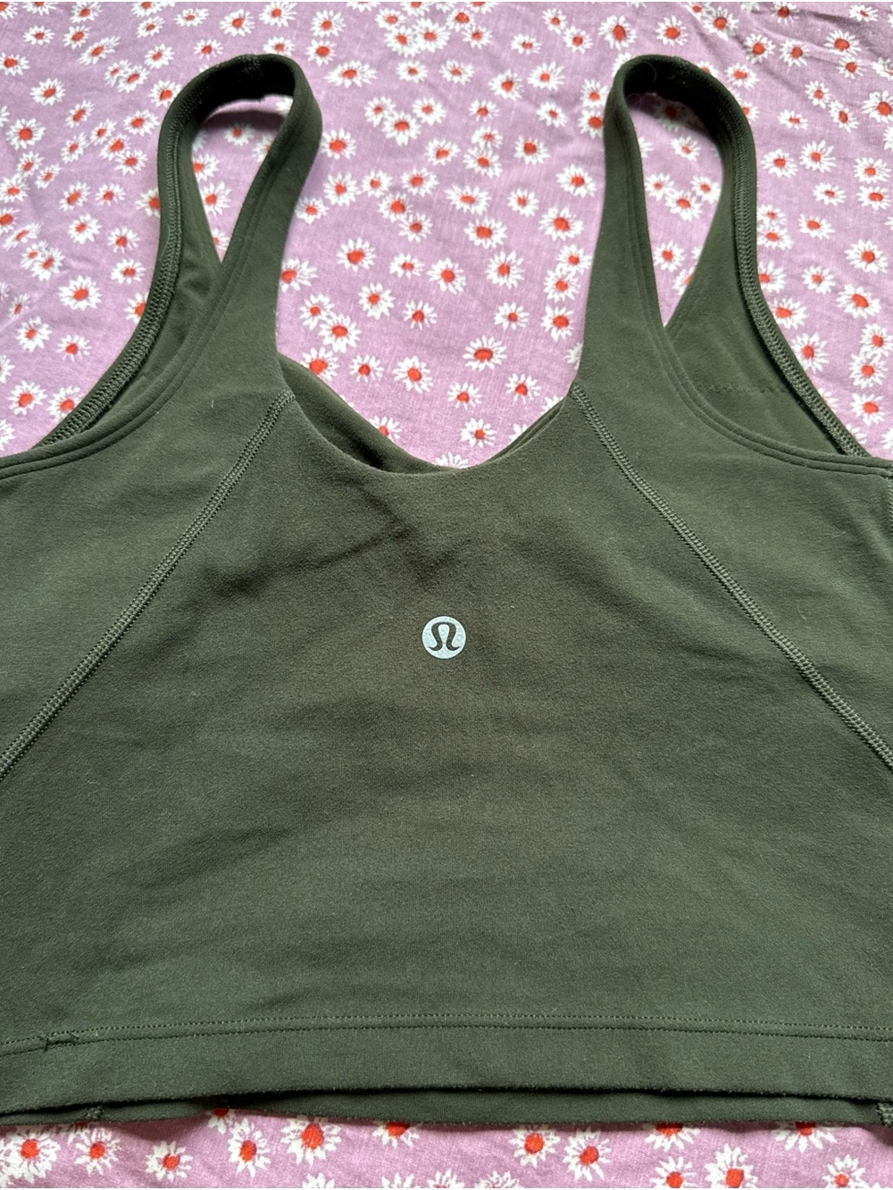 lululemon athletica Olive Green Sports Bra with Scoop Neck